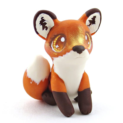 Amber-Eyed Fox Figurine - Polymer Clay Fall Collection