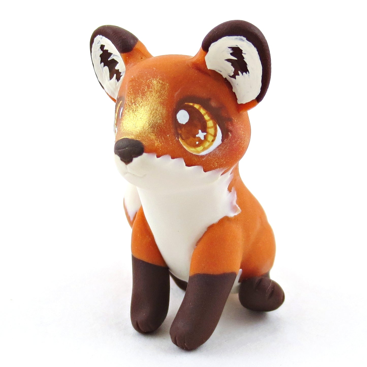 Amber-Eyed Fox Figurine - Polymer Clay Fall Collection