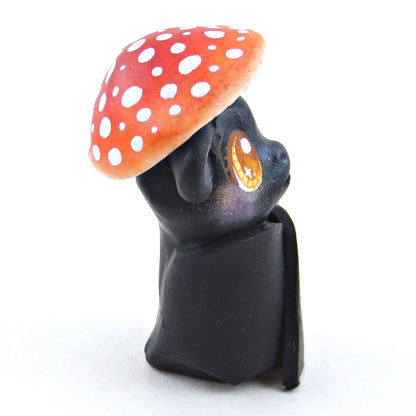 Mushroom Hat Bat Figurine - Polymer Clay Fall Collection