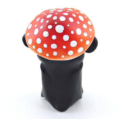 Mushroom Hat Bat Figurine - Polymer Clay Fall Collection