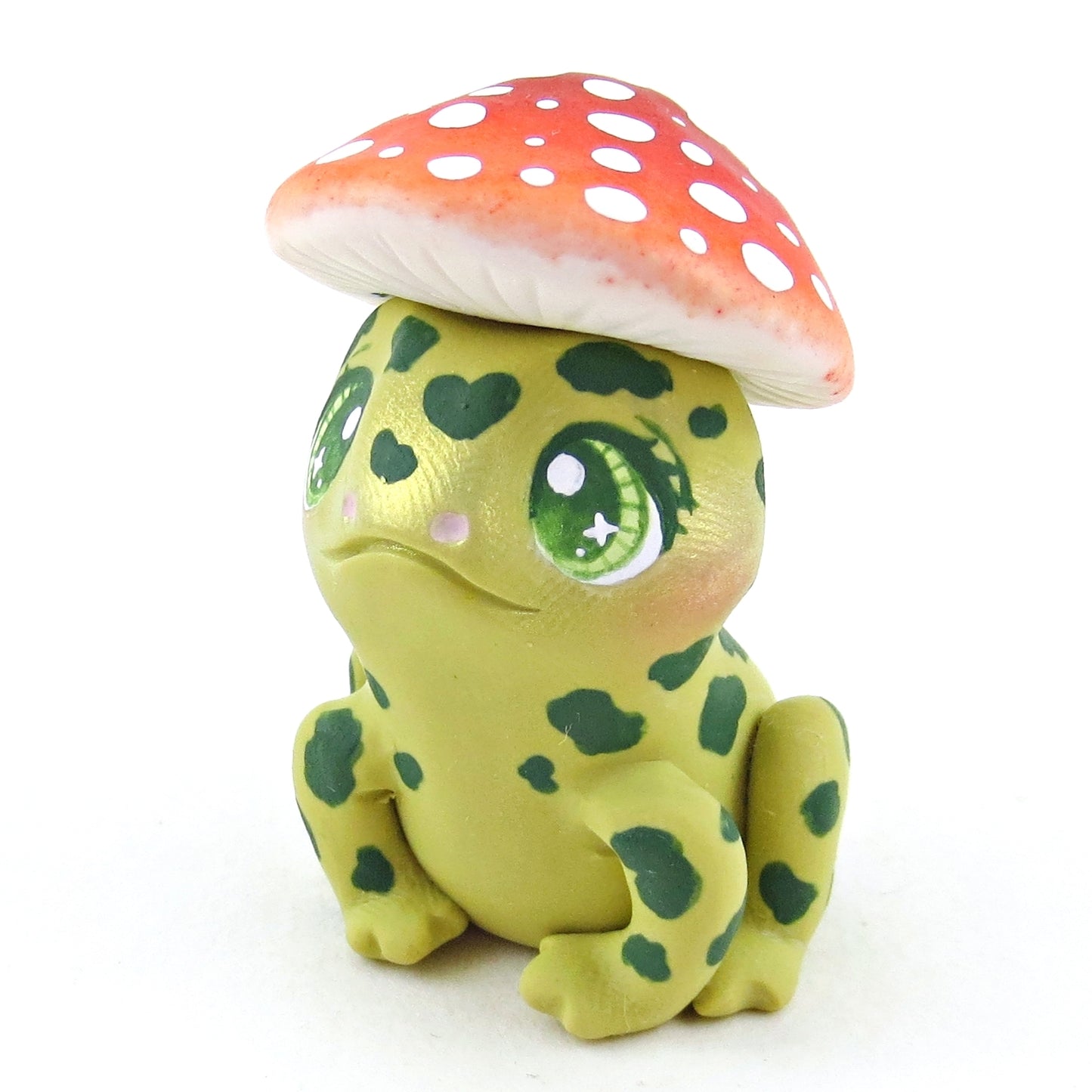 Mushroom Hat Frog Figurine - Polymer Clay Fall Collection