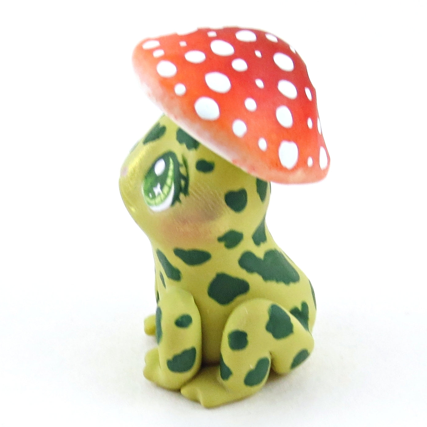 Mushroom Hat Frog Figurine - Polymer Clay Fall Collection