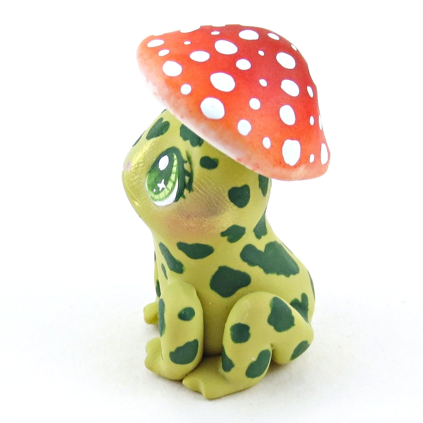 Mushroom Hat Frog Figurine - Polymer Clay Fall Collection