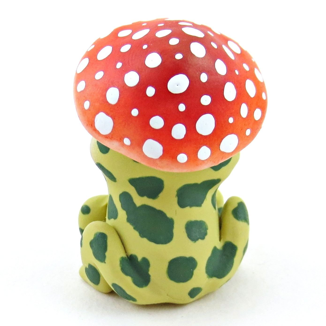 Mushroom Hat Frog Figurine - Polymer Clay Fall Collection