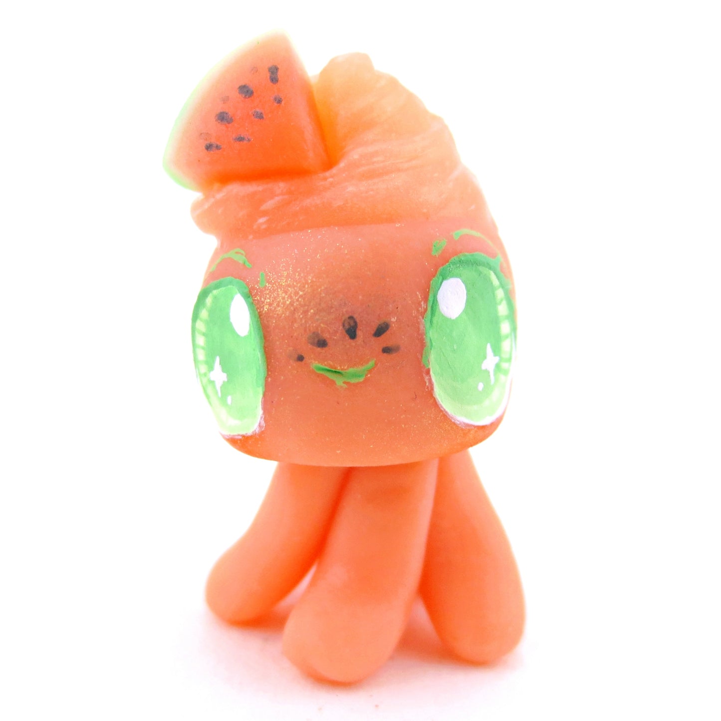 Watermelon Smoothie Jellyfish Figurine - Polymer Clay Food and Dessert Animals