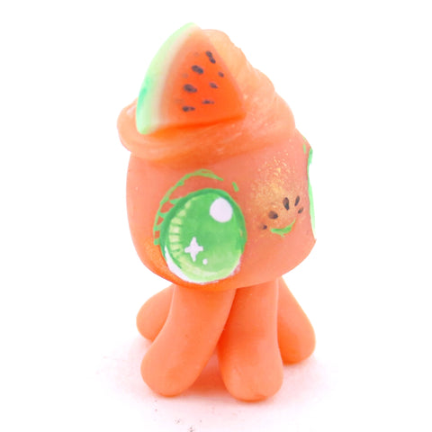 Watermelon Smoothie Jellyfish Figurine - Polymer Clay Food and Dessert Animals