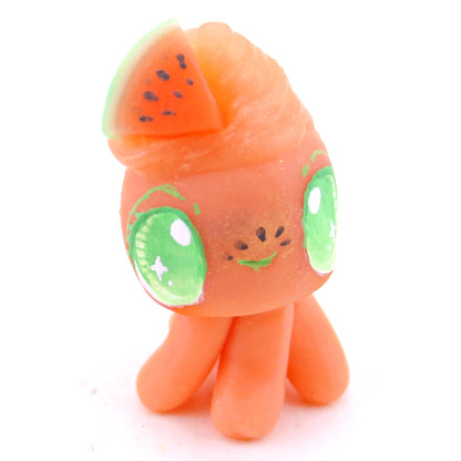 Watermelon Smoothie Jellyfish Figurine - Polymer Clay Food and Dessert Animals