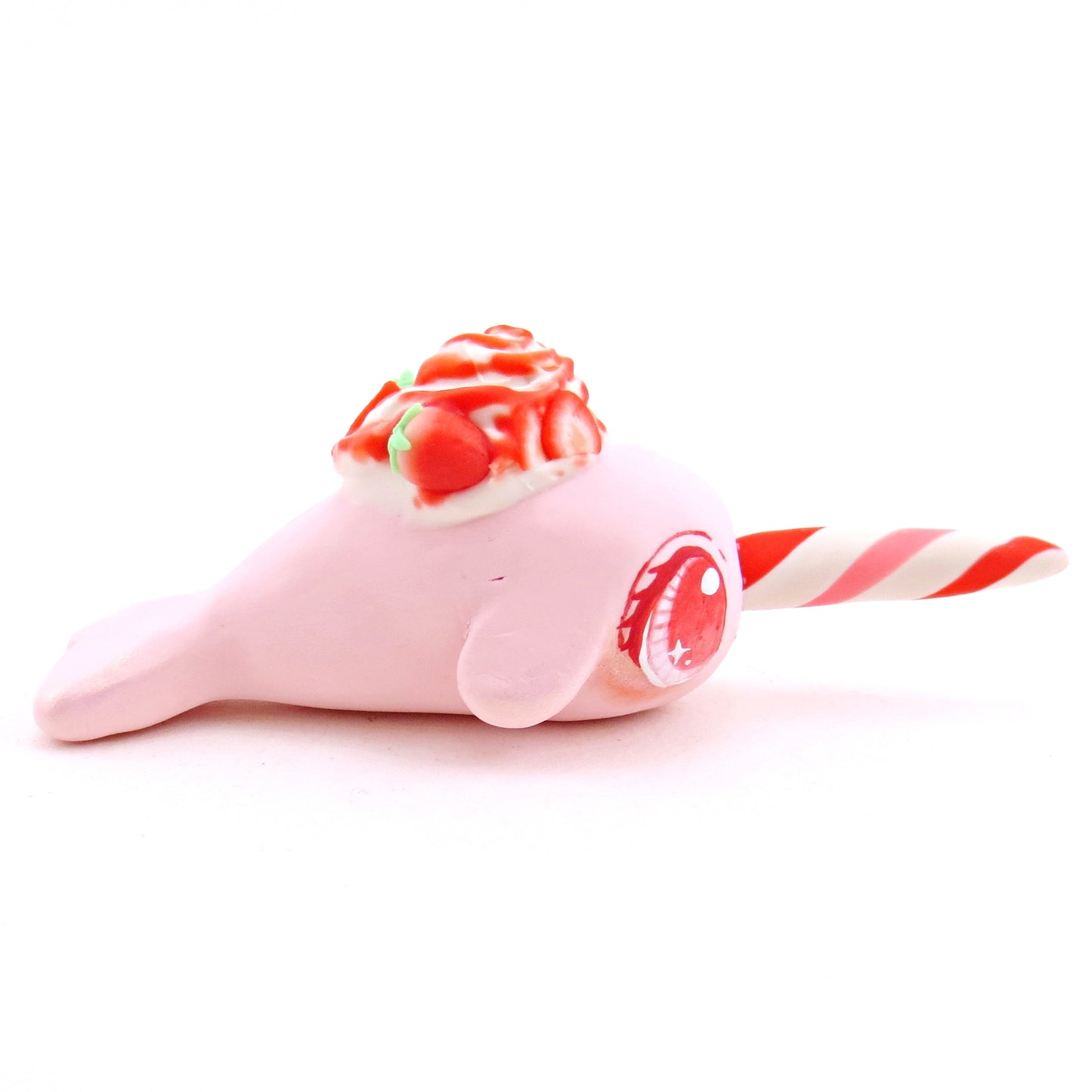 Strawberry Narwhal - Polymer Clay Fruity Cuties Animals