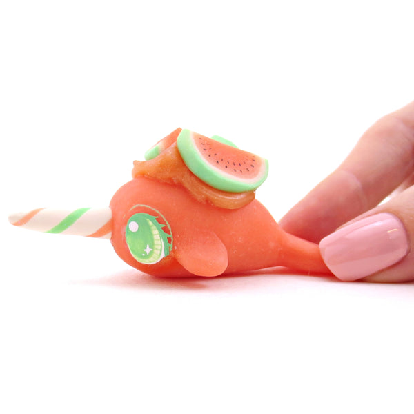 Watermelon Narwhal - Polymer Clay Fruity Cuties Animals