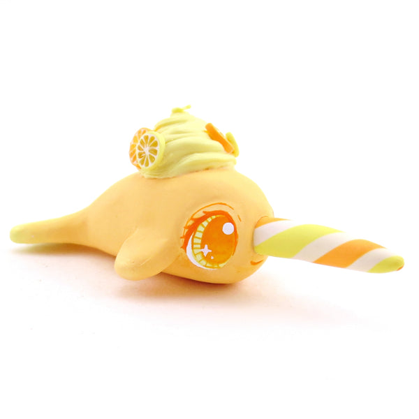 Citrus Lemon and Orange Narwhal - Polymer Clay Fruity Cuties Animals