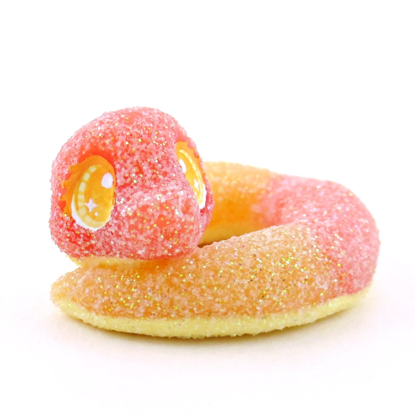 Peach Ring Snake Figurine - Polymer Clay Gummy Candy Collection