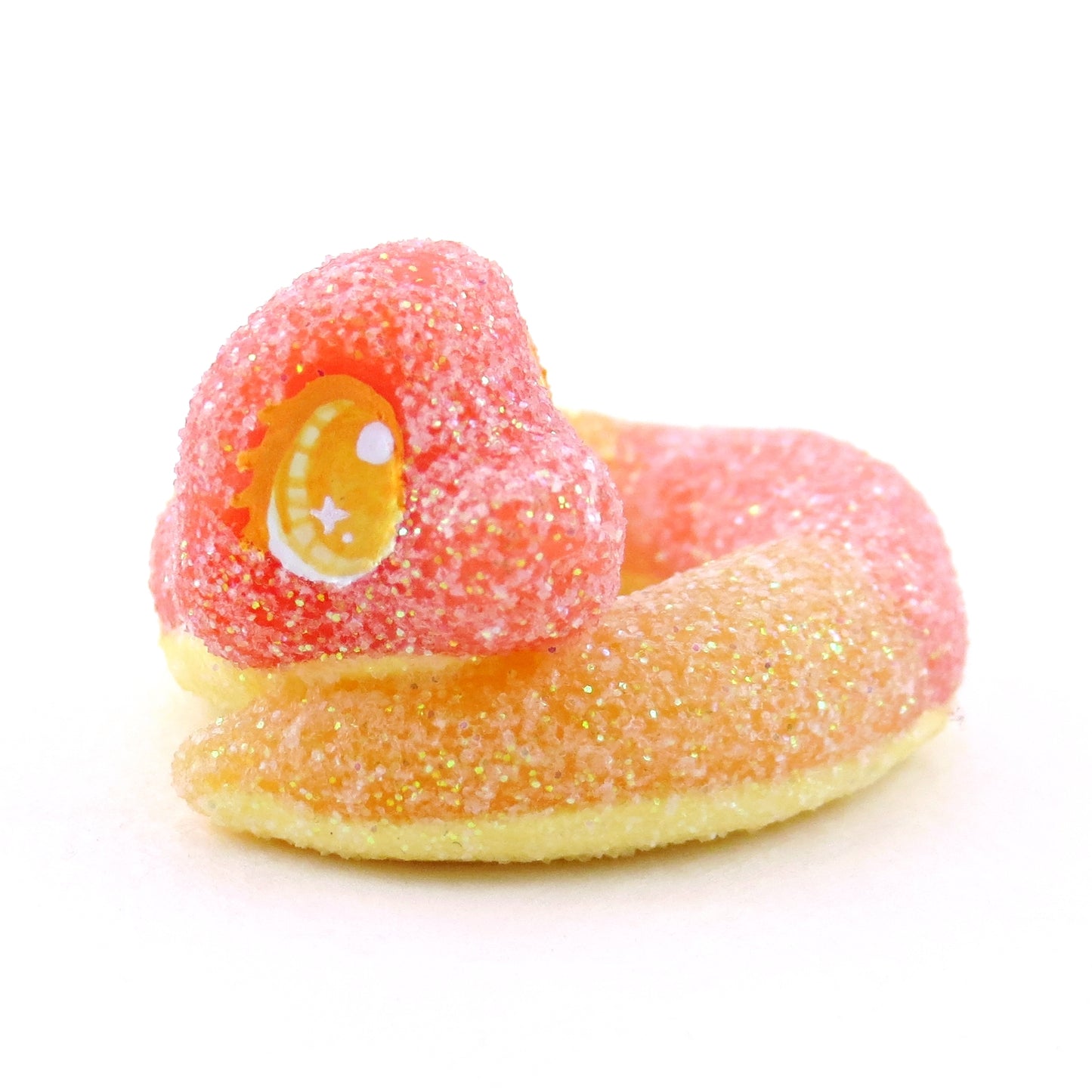 Peach Ring Snake Figurine - Polymer Clay Gummy Candy Collection