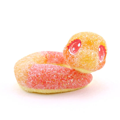 Peach Ring Snake Figurine - Polymer Clay Gummy Candy Collection