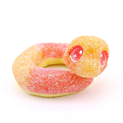 Peach Ring Snake Figurine - Polymer Clay Gummy Candy Collection