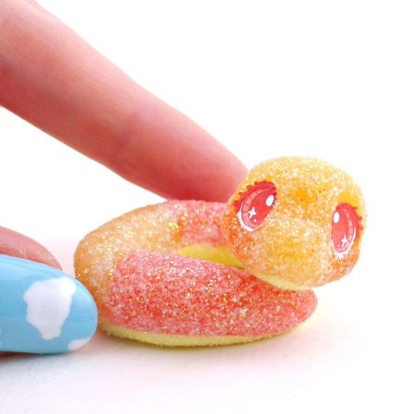 Peach Ring Snake Figurine - Polymer Clay Gummy Candy Collection