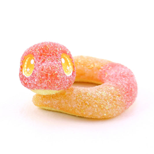 Peach Ring Snake Figurine - Polymer Clay Gummy Candy Collection