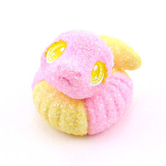 Pink and Yellow "Sour Gummy" Snake Figurine - Polymer Clay Gummy Candy Collection