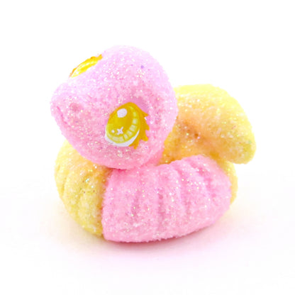 Pink and Yellow "Sour Gummy" Snake Figurine - Polymer Clay Gummy Candy Collection