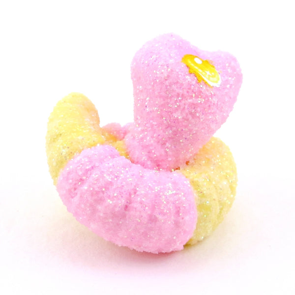 Pink and Yellow "Sour Gummy" Snake Figurine - Polymer Clay Gummy Candy Collection