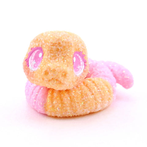 Pink and Orange "Sour Gummy" Snake Figurine - Polymer Clay Gummy Candy Collection