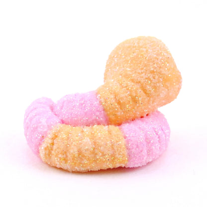 Pink and Orange "Sour Gummy" Snake Figurine - Polymer Clay Gummy Candy Collection