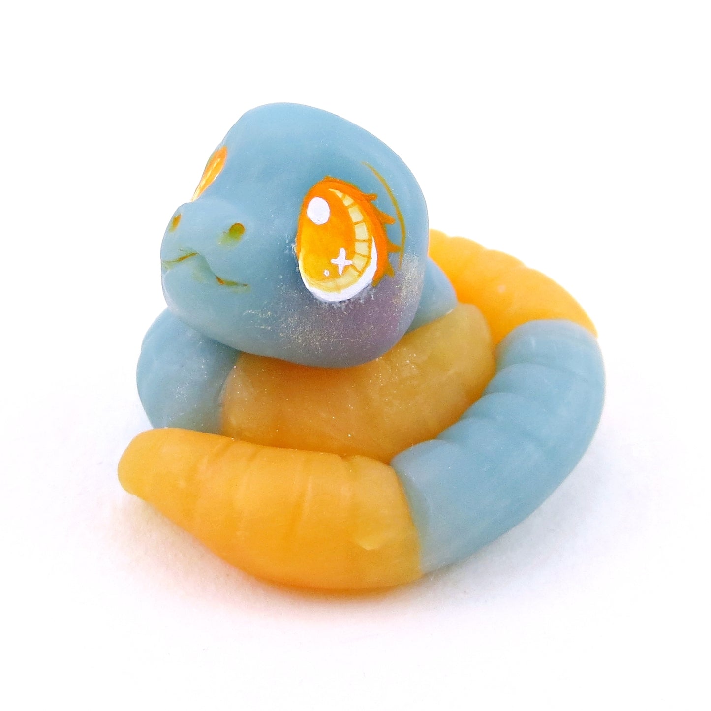 Orange and Blue "Gummy" Snake Figurine - Polymer Clay Gummy Candy Collection