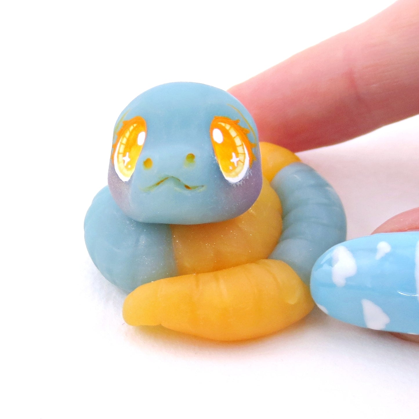 Orange and Blue "Gummy" Snake Figurine - Polymer Clay Gummy Candy Collection