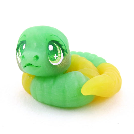 Green and Yellow "Gummy" Snake Figurine - Polymer Clay Gummy Candy Collection