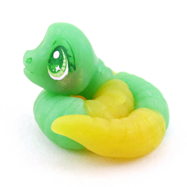 Green and Yellow "Gummy" Snake Figurine - Polymer Clay Gummy Candy Collection