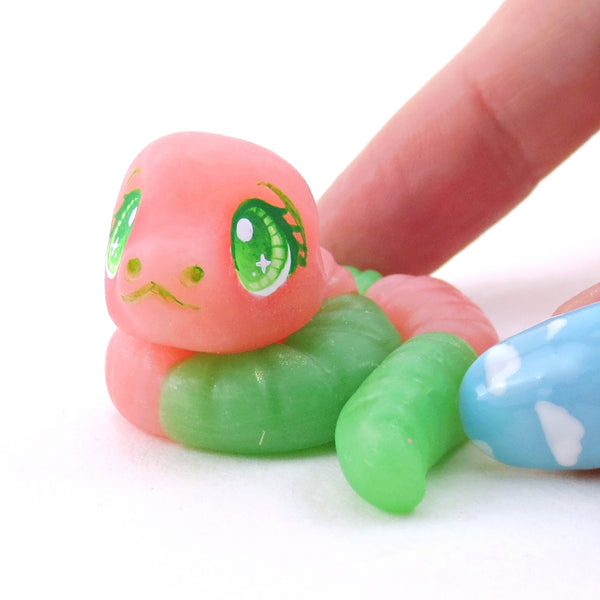 Watermelon "Gummy" Snake Figurine - Polymer Clay Gummy Candy Collection