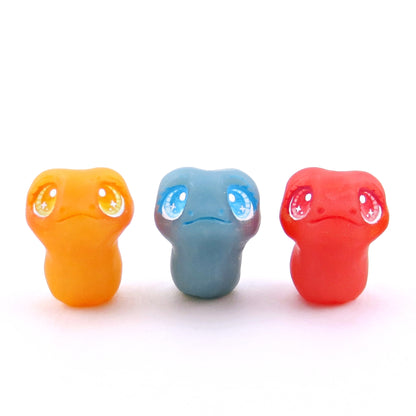 Red, Orange, and Blue "Gummy" Frog Figurine Set - Polymer Clay Gummy Candy Collection