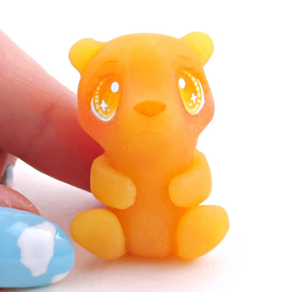 Orange and Blue Raspberry "Gummy" Bear Figurine Set - Polymer Clay Gummy Candy Collection