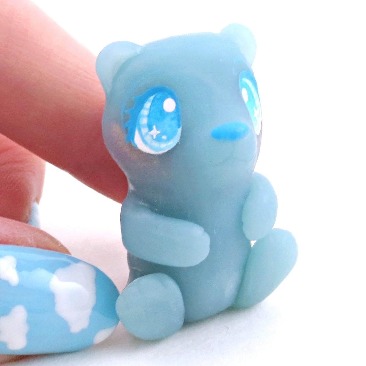 Orange and Blue Raspberry "Gummy" Bear Figurine Set - Polymer Clay Gummy Candy Collection