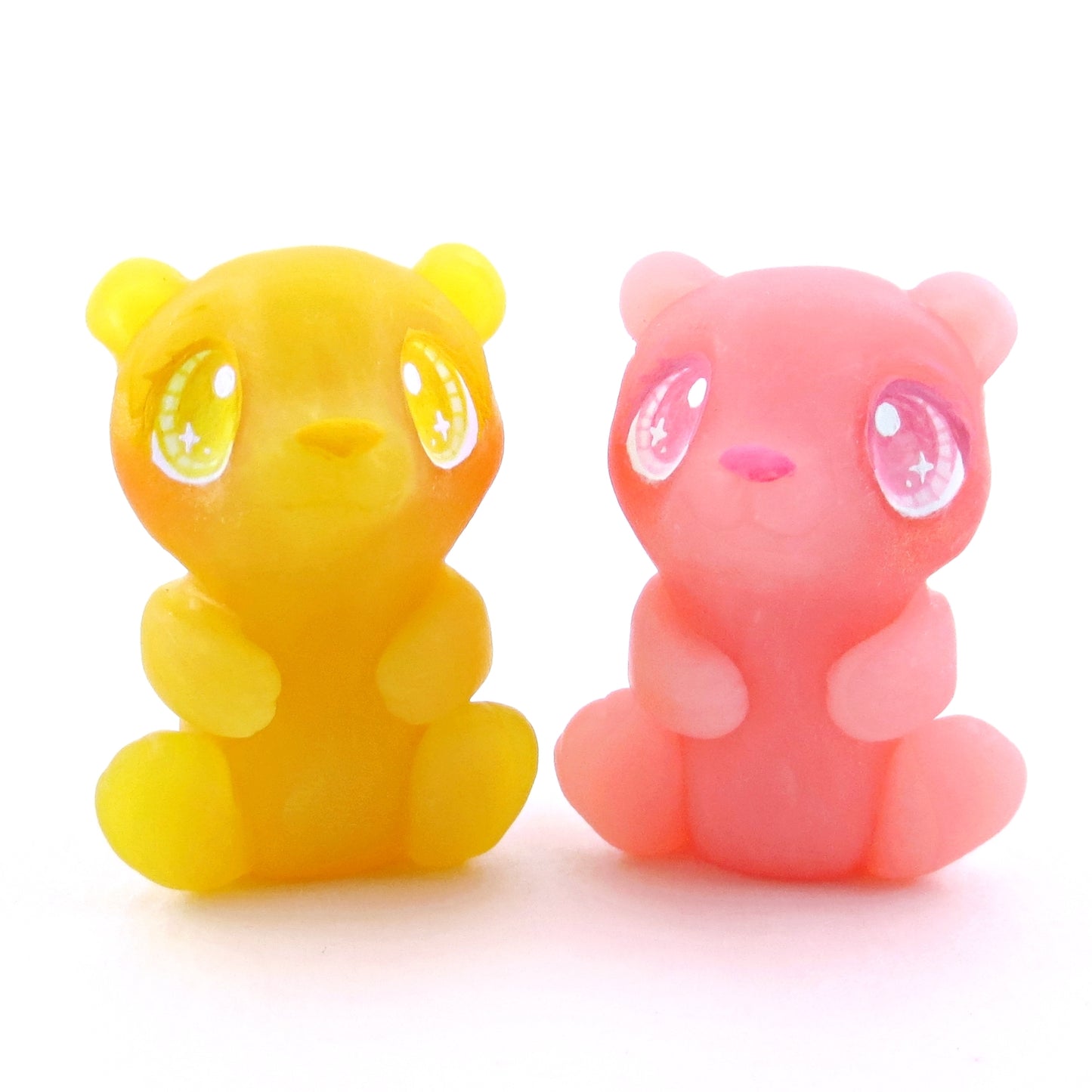 Lemon and Strawberry "Gummy" Bear Figurine Set - Polymer Clay Gummy Candy Collection