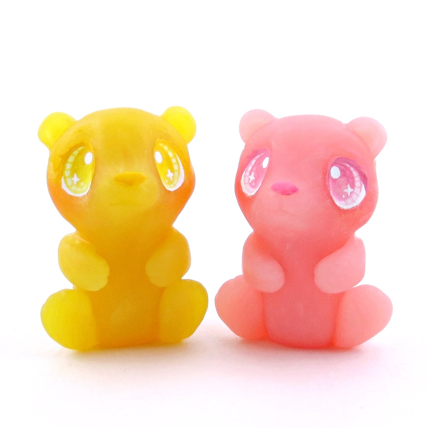 Lemon and Strawberry "Gummy" Bear Figurine Set - Polymer Clay Gummy Candy Collection