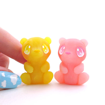 Lemon and Strawberry "Gummy" Bear Figurine Set - Polymer Clay Gummy Candy Collection