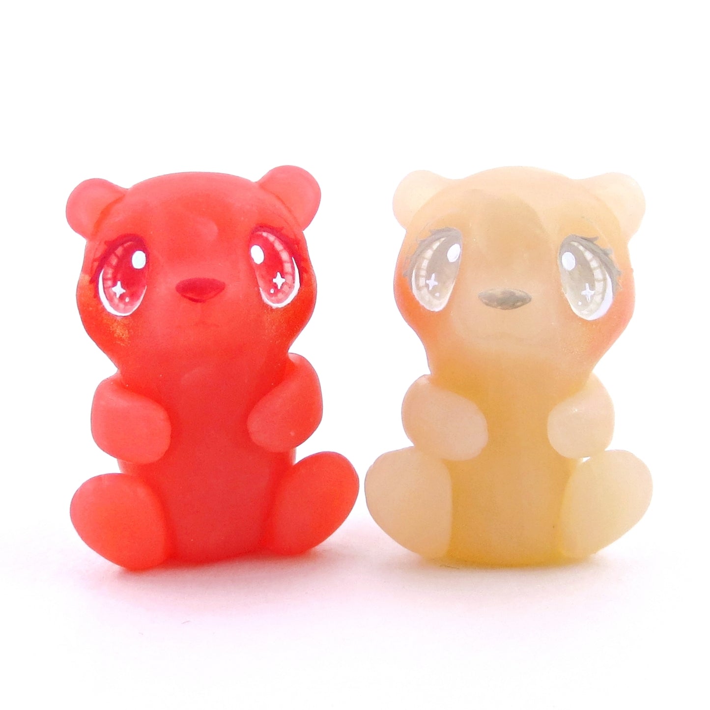 Cherry and Pineapple "Gummy" Bear Figurine Set - Polymer Clay Gummy Candy Collection