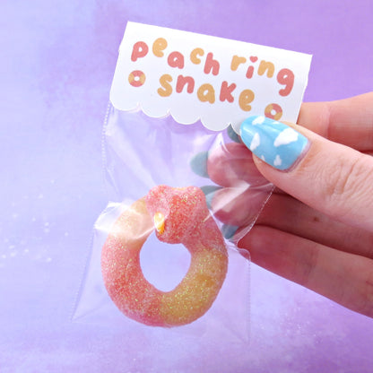 Peach Ring Snake Figurine - Polymer Clay Gummy Candy Collection