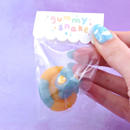 Orange and Blue "Gummy" Snake Figurine - Polymer Clay Gummy Candy Collection