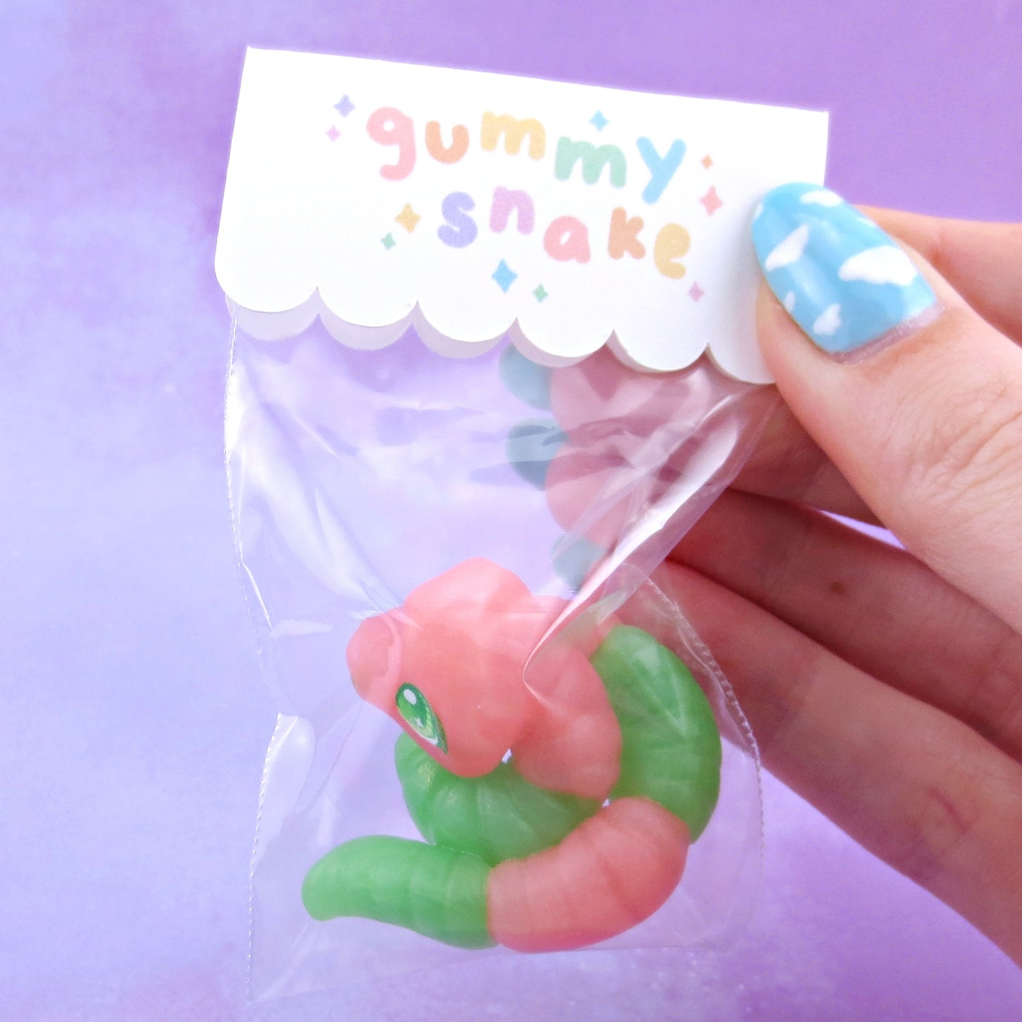 Watermelon "Gummy" Snake Figurine - Polymer Clay Gummy Candy Collection