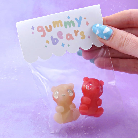 Cherry and Pineapple "Gummy" Bear Figurine Set - Polymer Clay Gummy Candy Collection