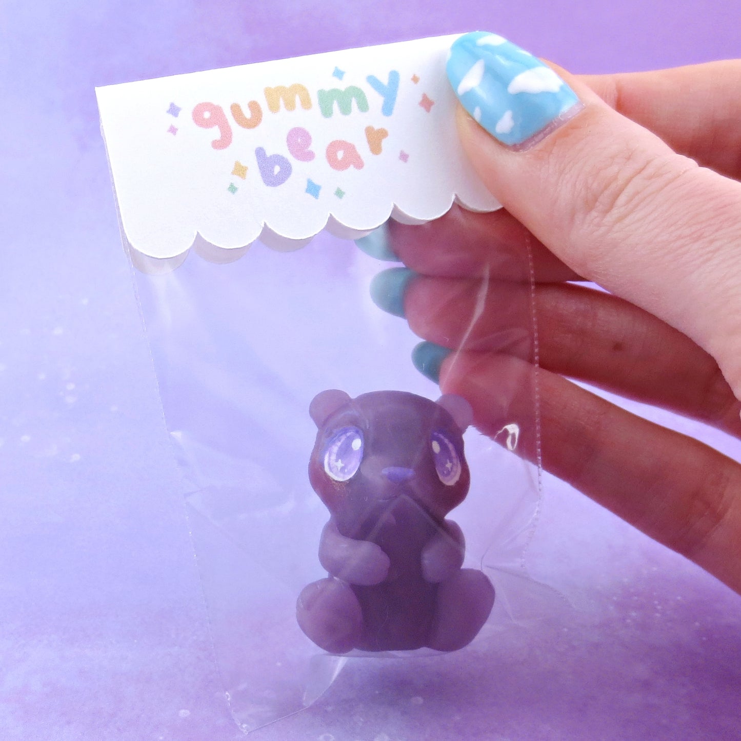 Grape "Gummy" Bear Figurine - Polymer Clay Gummy Candy Collection