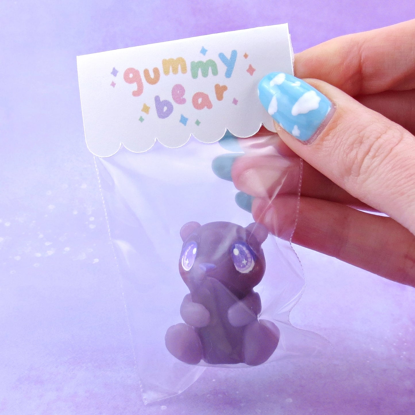 Grape "Gummy" Bear Figurine - Polymer Clay Gummy Candy Collection