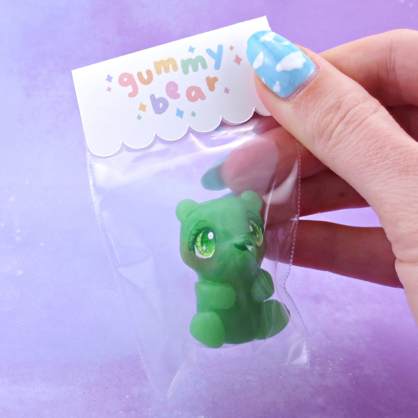 Lime "Gummy" Bear Figurine - Polymer Clay Gummy Candy Collection