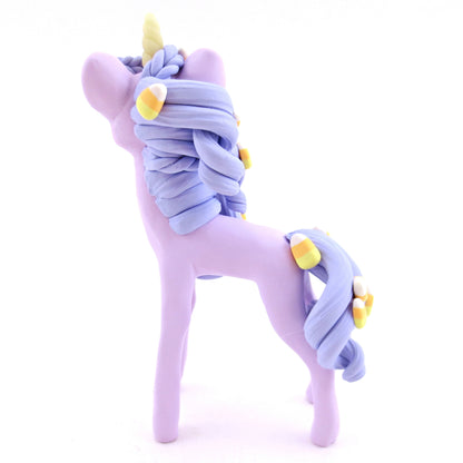 Candy Corn Unicorn Figurine - Polymer Clay Halloween Animals