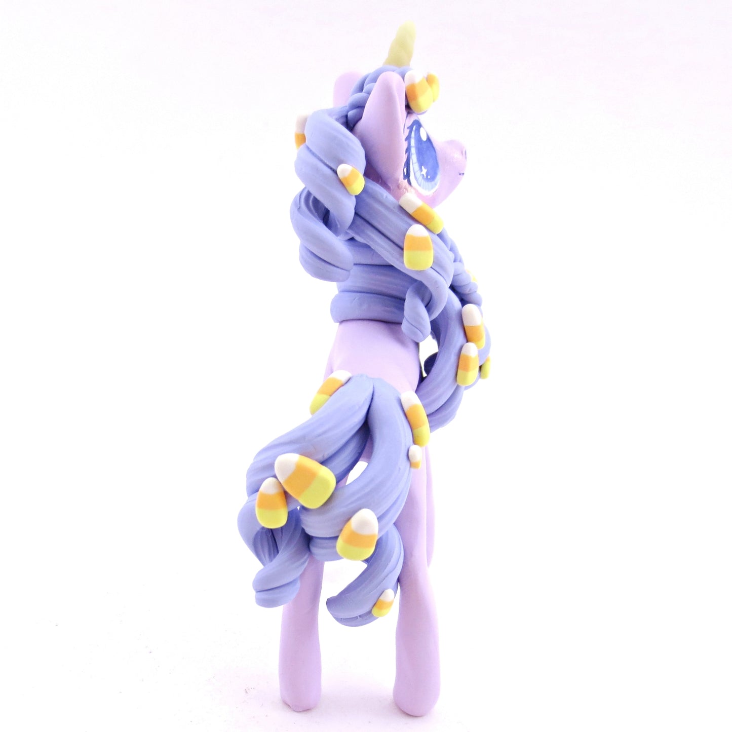 Candy Corn Unicorn Figurine - Polymer Clay Halloween Animals