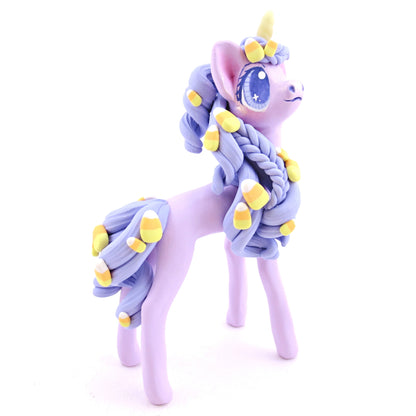 Candy Corn Unicorn Figurine - Polymer Clay Halloween Animals