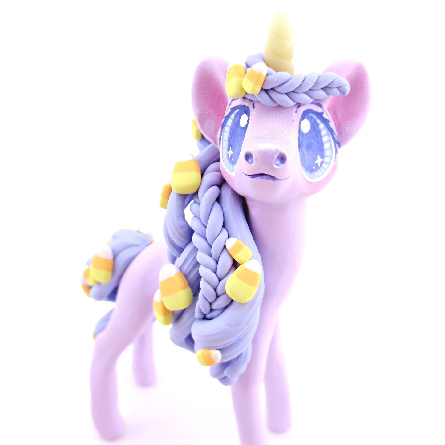 Candy Corn Unicorn Figurine - Polymer Clay Halloween Animals