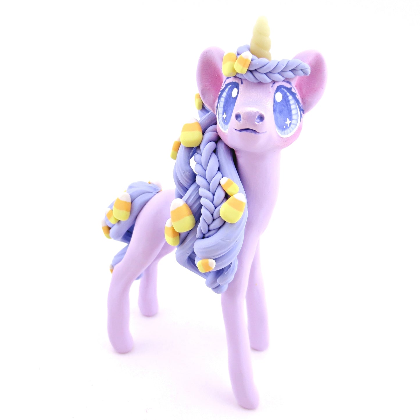 Candy Corn Unicorn Figurine - Polymer Clay Halloween Animals