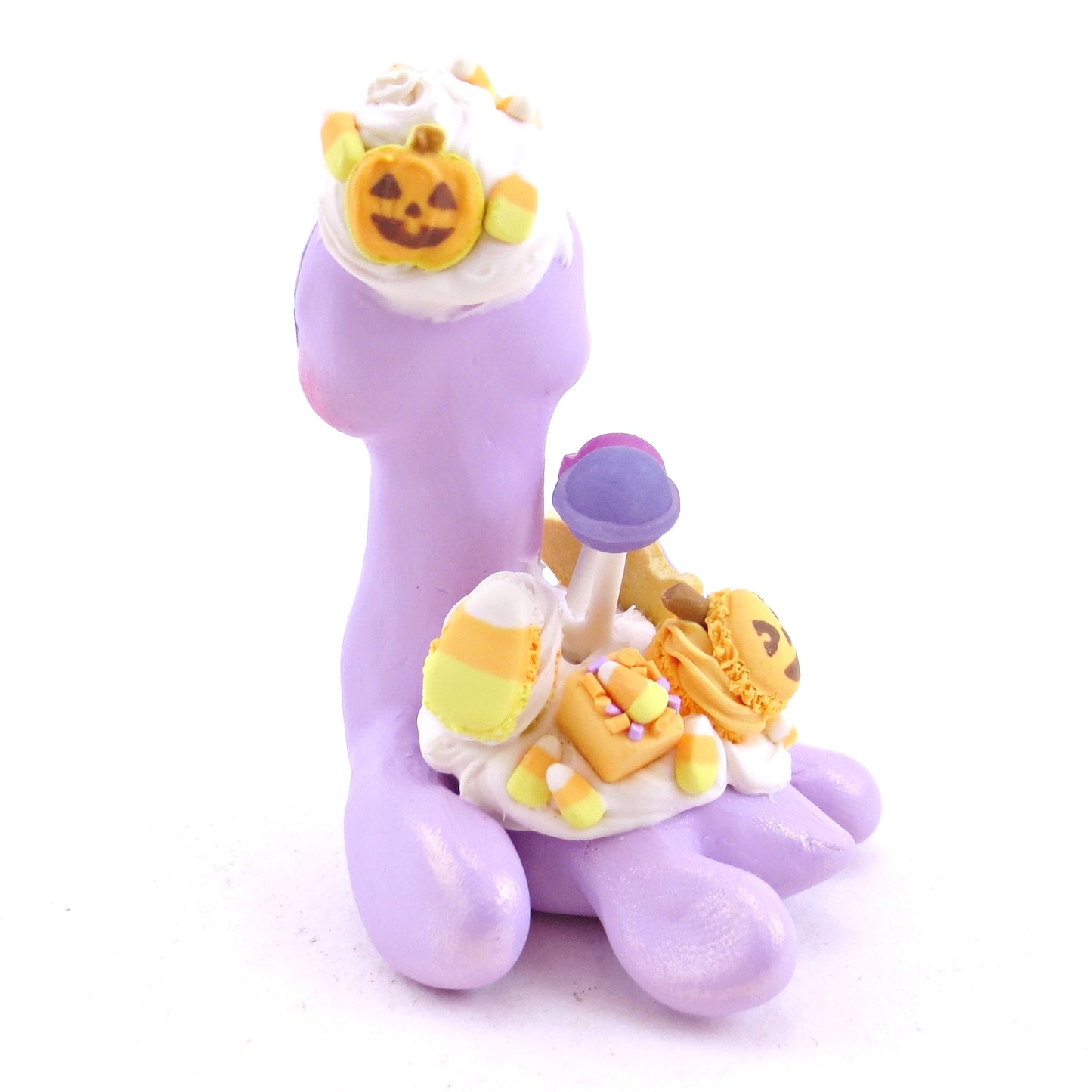 Purple Halloween Treat Dessert Nessie Figurine - Polymer Clay Halloween Animals